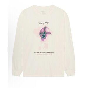 Saturdays NYC Mens Euphoric Dark Graphic Long Sleeve T-Shirt Cream Size M